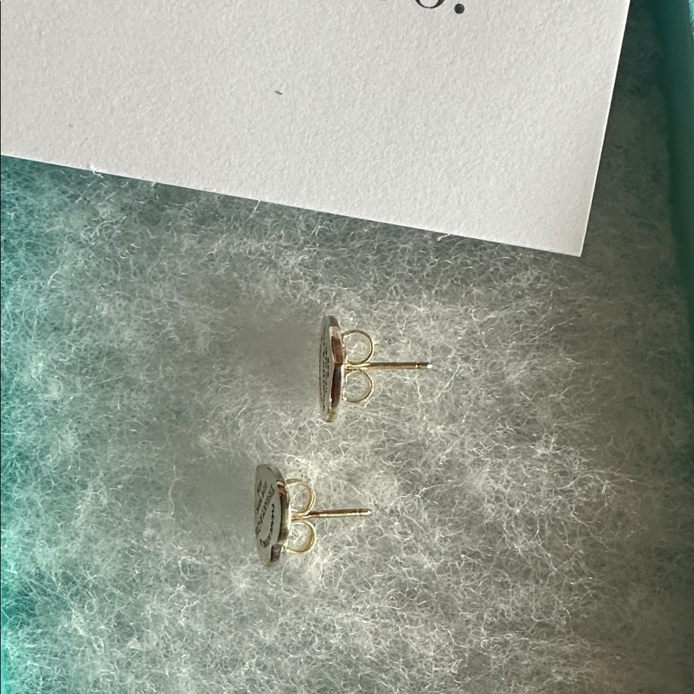 Tiffany & Co. Silver Heart Tag Earrings - Picture 5 of 6